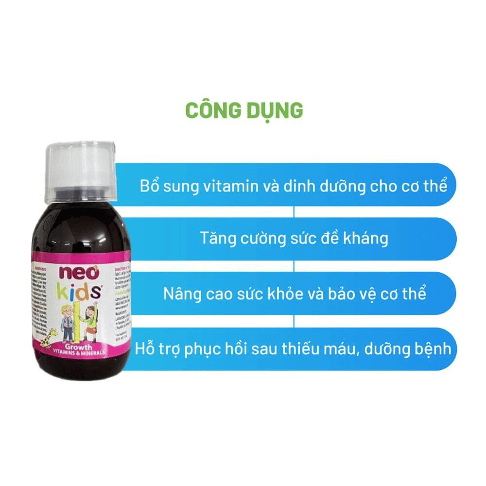 Neo Kids Growth - Phát triển chiều cao, tăng cường đề kháng cho trẻ 150ml - Ảnh 2