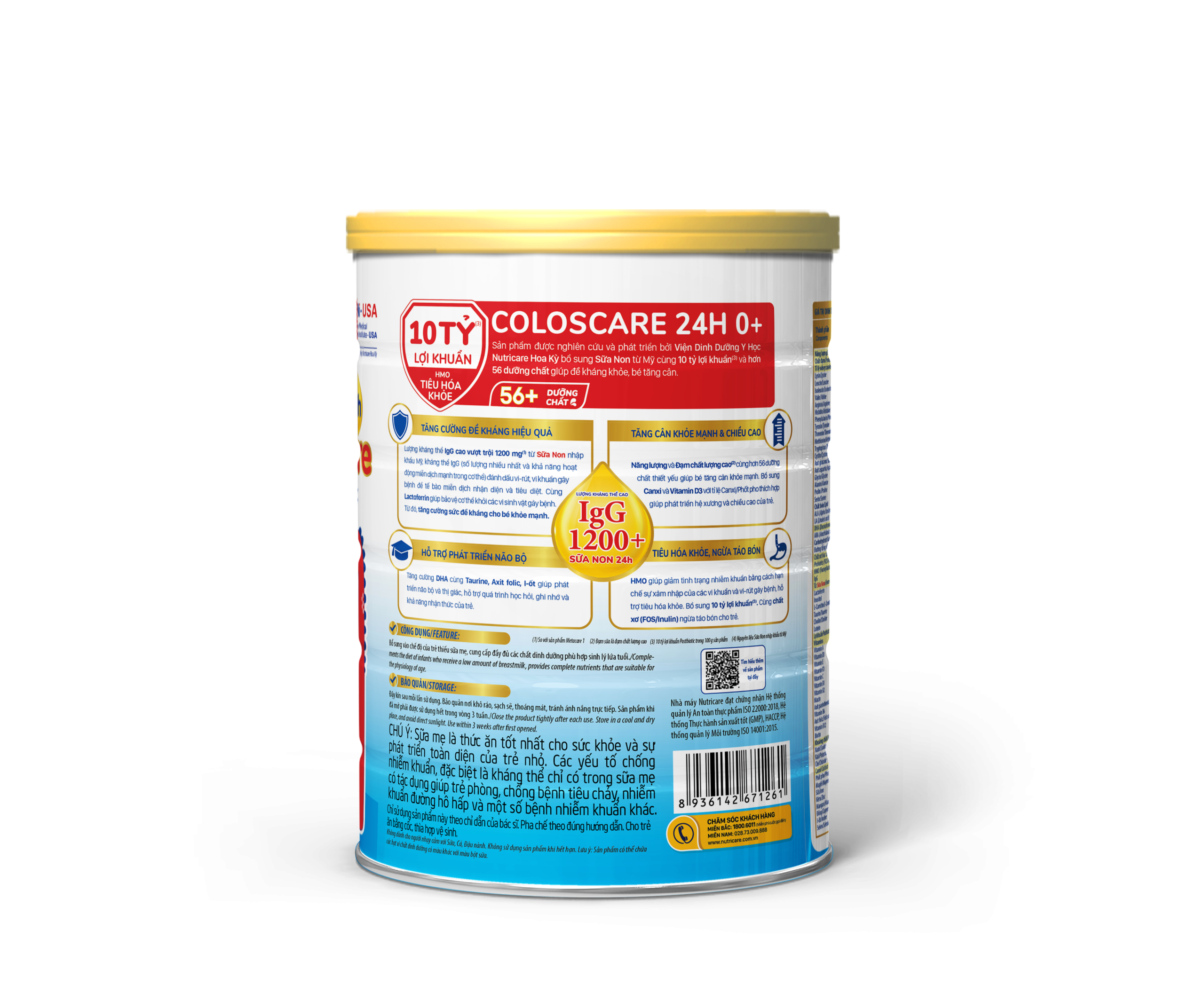 Sữa bột Nutricare ColosCare 24h 0+ 800g - Ảnh 2