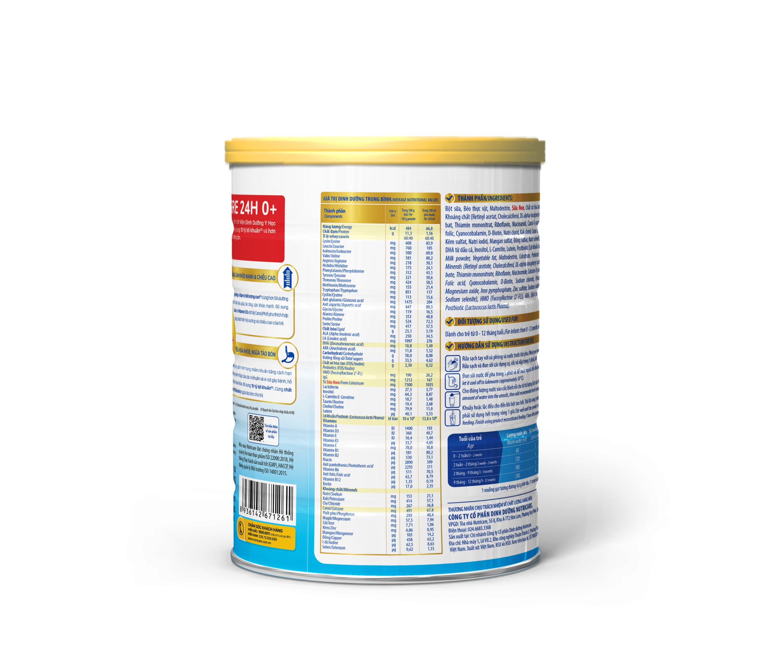 Sữa bột Nutricare ColosCare 24h 0+ 800g - Ảnh 3